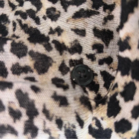 Chico’s Cardigan Women 0 XS Animal Print Open Front Waterfall Oversized Popular - Picture 9 of 10